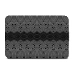 Boho Black Grey Pattern Plate Mats by SpinnyChairDesigns