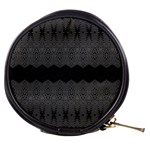 Boho Black Grey Pattern Mini Makeup Bag Front