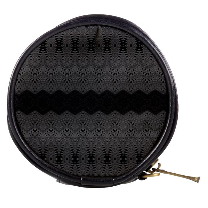 Boho Black Grey Pattern Mini Makeup Bag