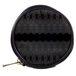 Boho Black Grey Pattern Mini Makeup Bag Back