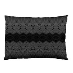 Boho Black Grey Pattern Pillow Case (two Sides) by SpinnyChairDesigns