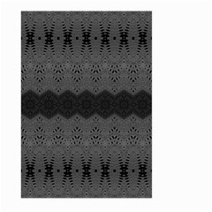 Boho Black Grey Pattern Large Garden Flag (two Sides) by SpinnyChairDesigns