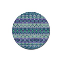 Boho Purple Teal Magnet 3  (round) by SpinnyChairDesigns