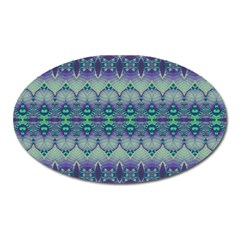 Boho Purple Teal Oval Magnet by SpinnyChairDesigns