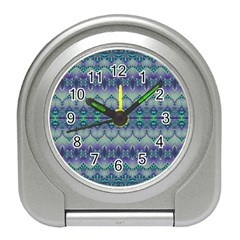 Boho Purple Teal Travel Alarm Clock by SpinnyChairDesigns