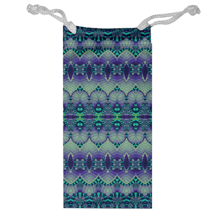 Boho Purple Teal Jewelry Bag