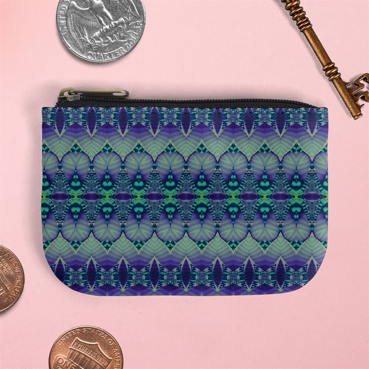 Boho Purple Teal Mini Coin Purse