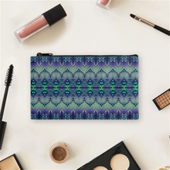 Boho Purple Teal Cosmetic Bag (small) by SpinnyChairDesigns