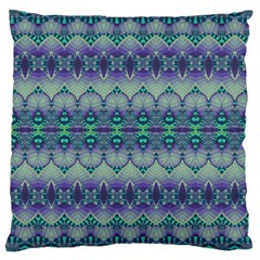 Boho Purple Teal Large Cushion Case (two Sides) by SpinnyChairDesigns