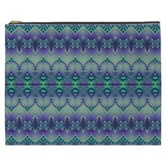 Boho Purple Teal Cosmetic Bag (xxxl) by SpinnyChairDesigns