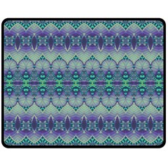 Boho Purple Teal Double Sided Fleece Blanket (medium)  by SpinnyChairDesigns