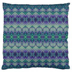 Boho Purple Teal Large Flano Cushion Case (one Side) by SpinnyChairDesigns