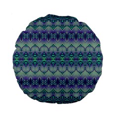 Boho Purple Teal Standard 15  Premium Flano Round Cushions by SpinnyChairDesigns