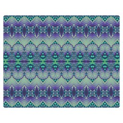 Boho Purple Teal Double Sided Flano Blanket (medium)  by SpinnyChairDesigns