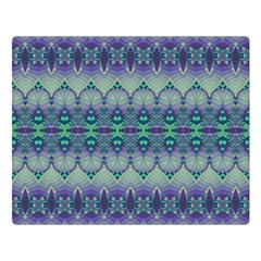 Boho Purple Teal Double Sided Flano Blanket (large)  by SpinnyChairDesigns