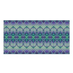 Boho Purple Teal Satin Shawl by SpinnyChairDesigns