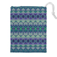 Boho Purple Teal Drawstring Pouch (5xl) by SpinnyChairDesigns