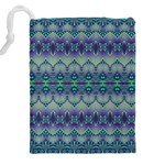 Boho Purple Teal Drawstring Pouch (5XL) Back