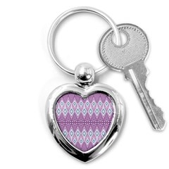 Boho Violet Purple Key Chain (heart) by SpinnyChairDesigns