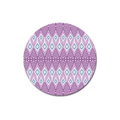 Boho Violet Purple Magnet 3  (round) by SpinnyChairDesigns