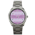 Boho Violet Purple Sport Metal Watch Front