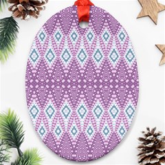 Boho Violet Purple Oval Ornament (two Sides) by SpinnyChairDesigns