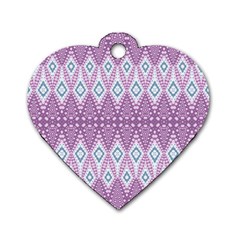 Boho Violet Purple Dog Tag Heart (one Side) by SpinnyChairDesigns