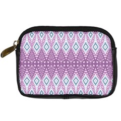 Boho Violet Purple Digital Camera Leather Case by SpinnyChairDesigns