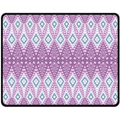 Boho Violet Purple Fleece Blanket (medium)  by SpinnyChairDesigns