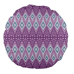 Boho Violet Purple Large 18  Premium Round Cushions by SpinnyChairDesigns