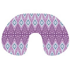 Boho Violet Purple Travel Neck Pillow by SpinnyChairDesigns