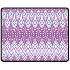 Boho Violet Purple Double Sided Fleece Blanket (medium)  by SpinnyChairDesigns