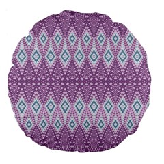 Boho Violet Purple Large 18  Premium Flano Round Cushions by SpinnyChairDesigns