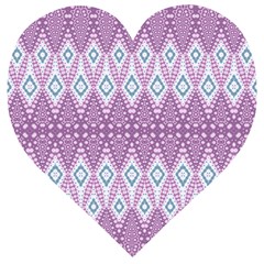 Boho Violet Purple Wooden Puzzle Heart by SpinnyChairDesigns