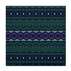 Boho Blue Green  Tile Coaster by SpinnyChairDesigns