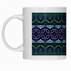 Boho Blue Green  White Mugs