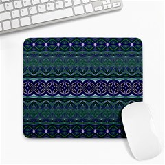 Boho Blue Green  Large Mousepads by SpinnyChairDesigns