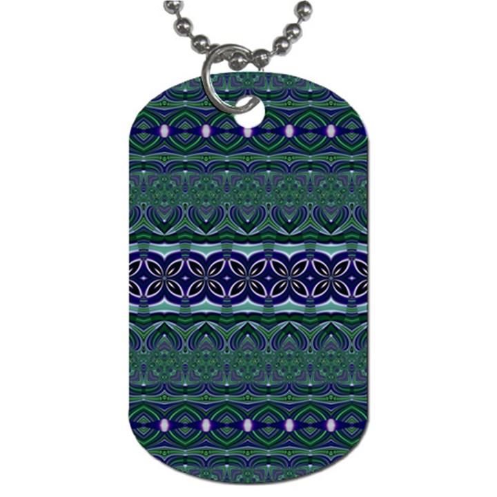 Boho Blue Green  Dog Tag (Two Sides)