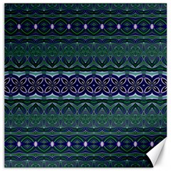 Boho Blue Green  Canvas 16  X 16  by SpinnyChairDesigns