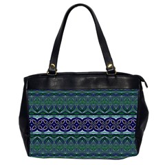 Boho Blue Green  Oversize Office Handbag (2 Sides) by SpinnyChairDesigns