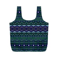 Boho Blue Green  Full Print Recycle Bag (m) by SpinnyChairDesigns