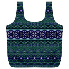 Boho Blue Green  Full Print Recycle Bag (xl)