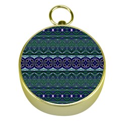 Boho Blue Green  Gold Compasses