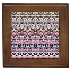 Colorful Boho Pattern Framed Tile by SpinnyChairDesigns