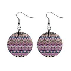 Colorful Boho Pattern Mini Button Earrings by SpinnyChairDesigns