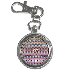 Colorful Boho Pattern Key Chain Watches by SpinnyChairDesigns