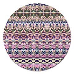 Colorful Boho Pattern Magnet 5  (round) by SpinnyChairDesigns