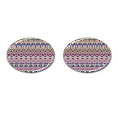 Colorful Boho Pattern Cufflinks (oval) by SpinnyChairDesigns