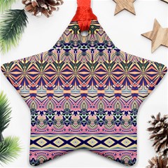 Colorful Boho Pattern Star Ornament (two Sides) by SpinnyChairDesigns