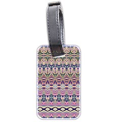 Colorful Boho Pattern Luggage Tag (two Sides) by SpinnyChairDesigns